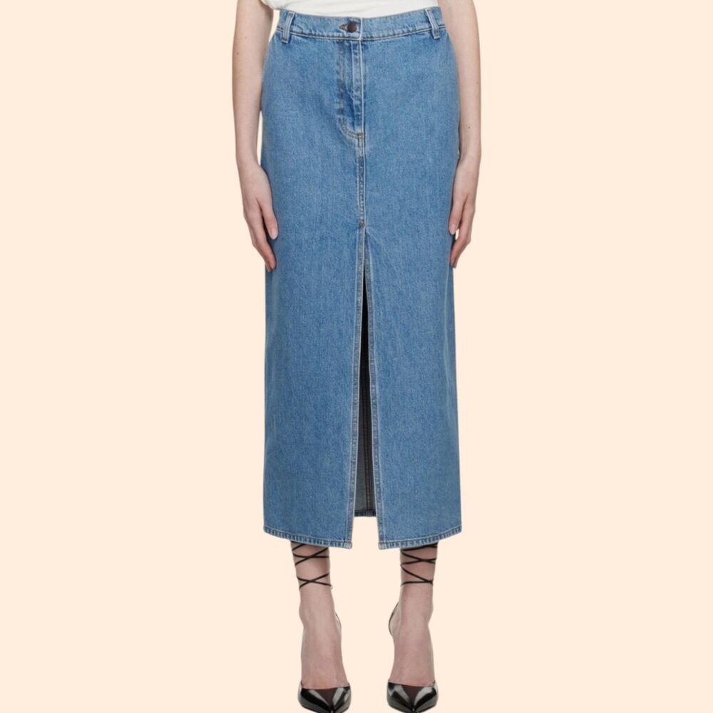 Magda Butrym Slit Denim Midi Skirt